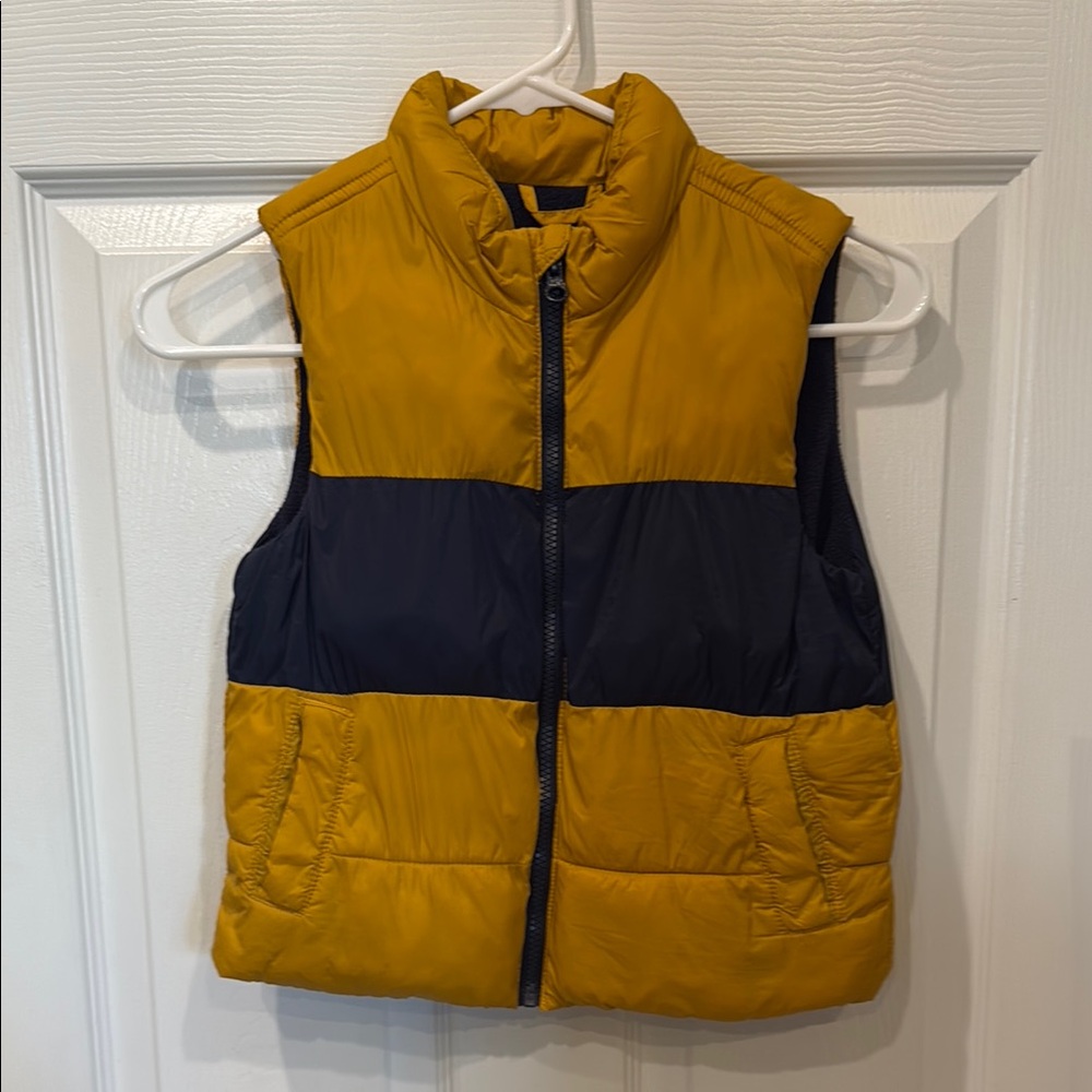 Kids Old Navy Yellow and Black Puffer Vest
